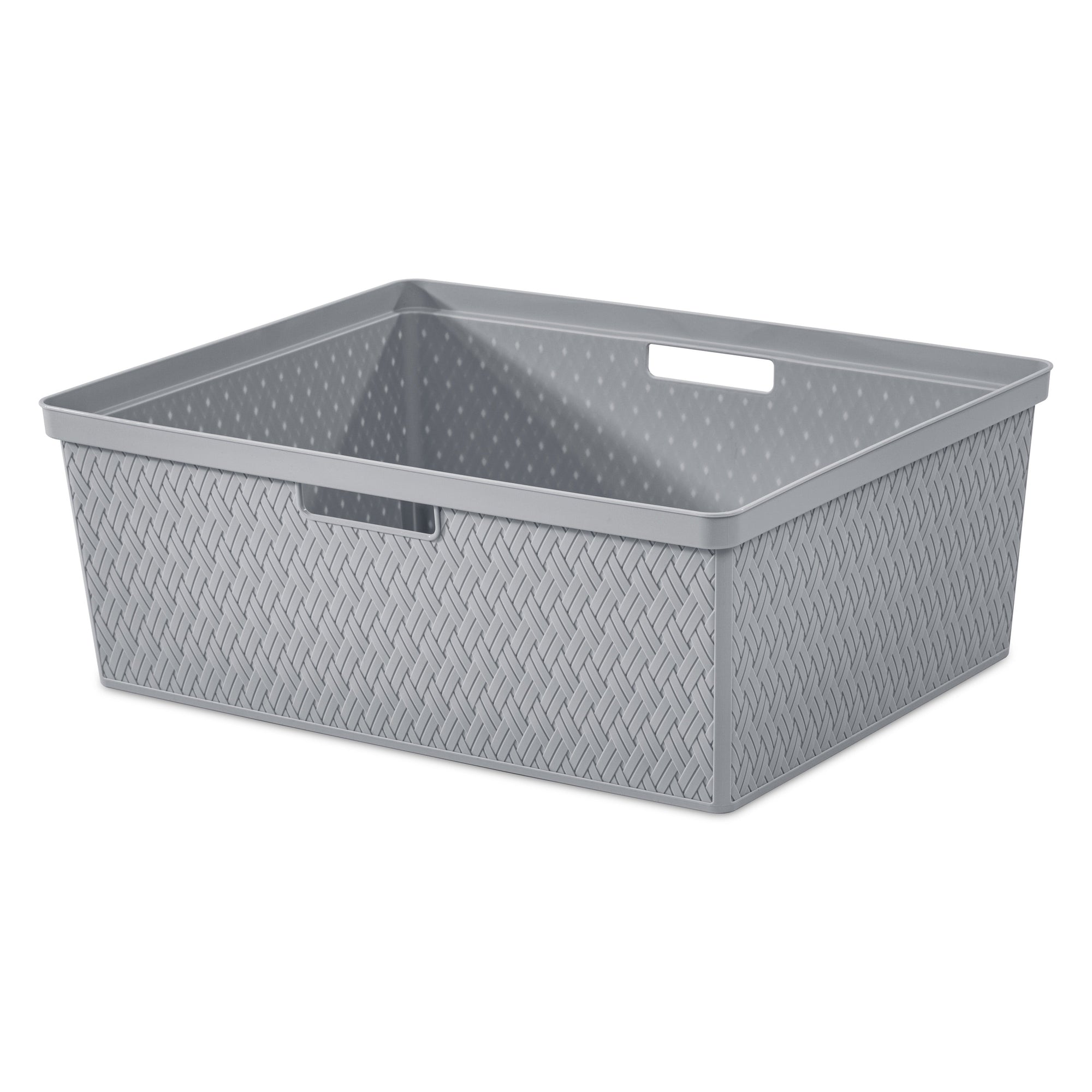 Wide 4 Drawer Cross-Weave Tower Cement