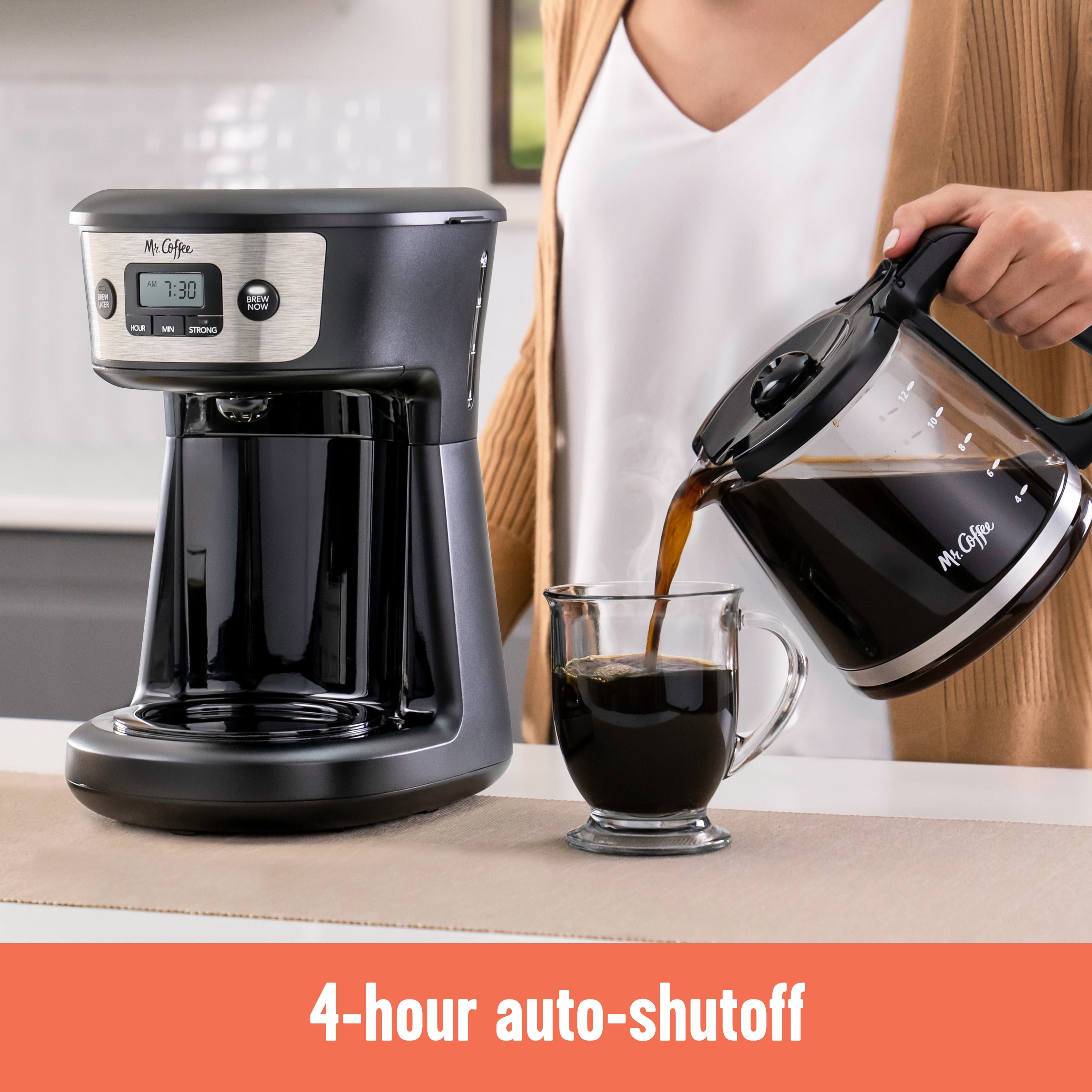 12-Cup Programmable Coffee Maker with Strong Brew and Stainless Steel Finish