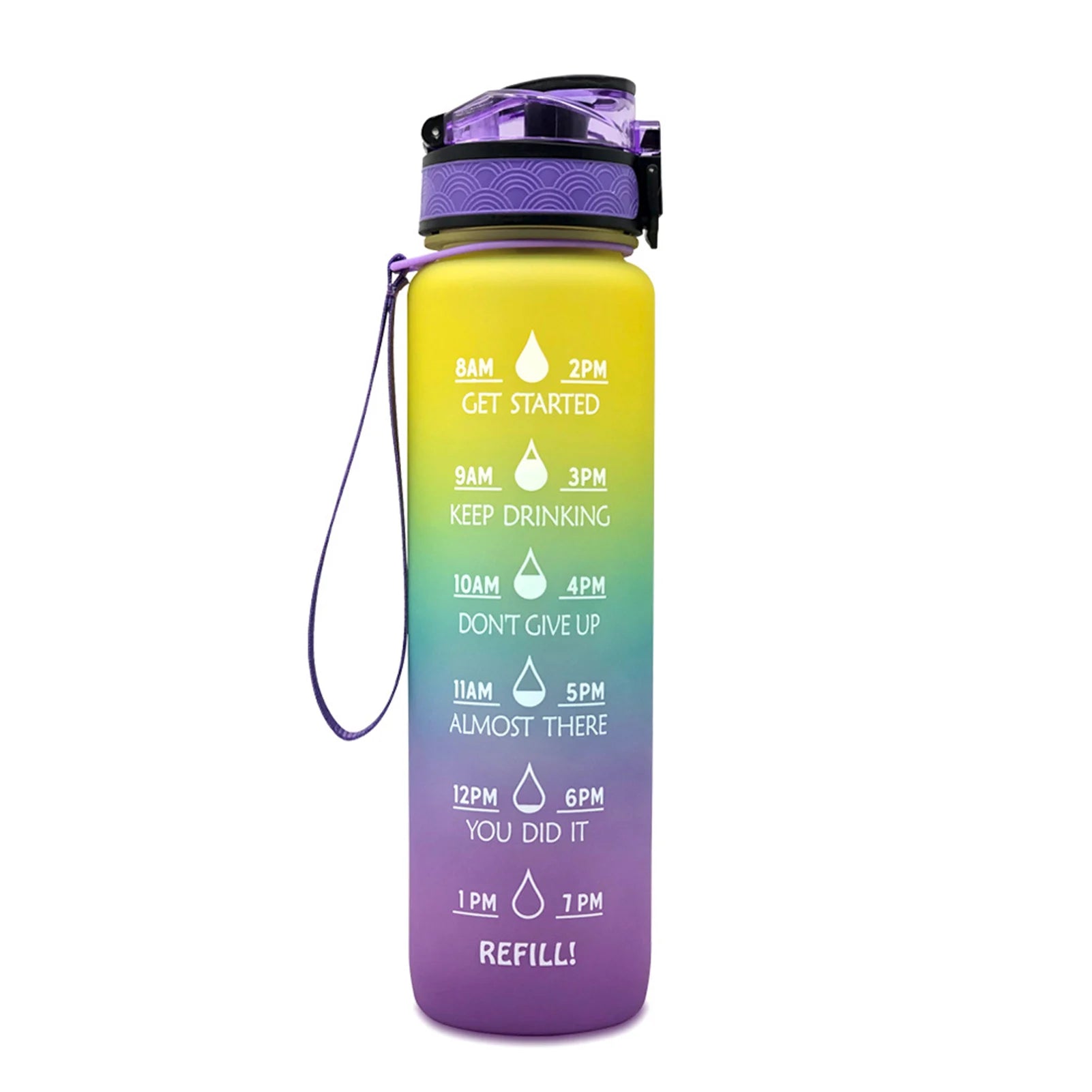 Professional Tritan Water Bottle with Time Markers - Leakproof Design for Fitness and Sports Motivation