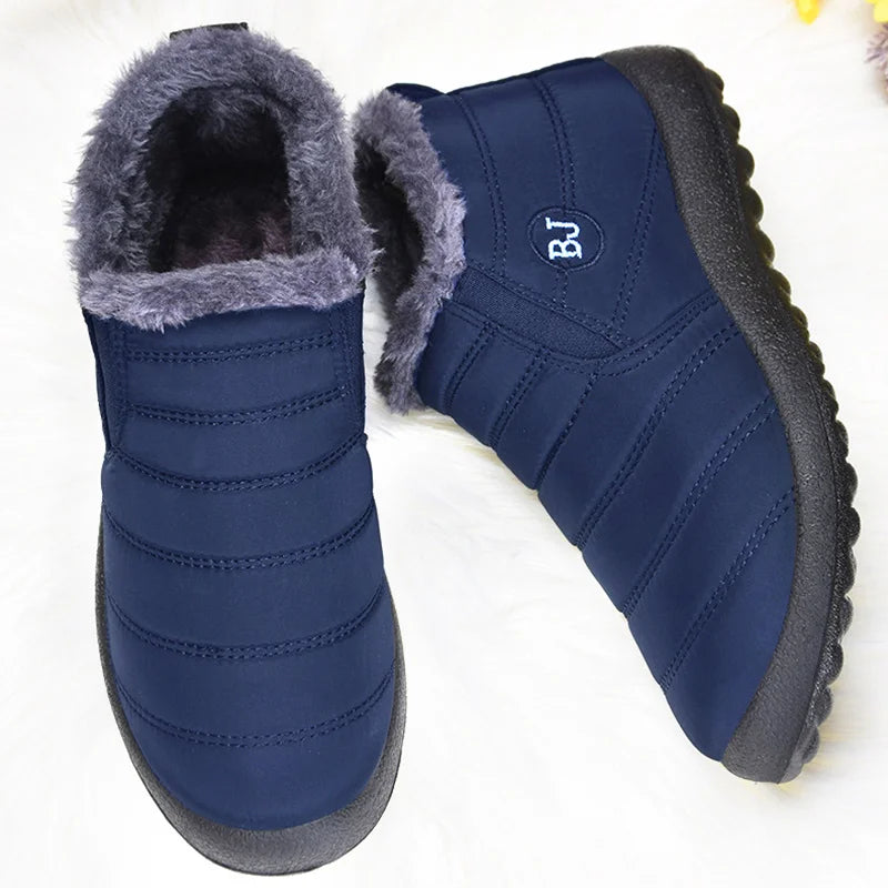 Lightweight Waterproof Ankle Boots for Women - Winter 2022 Collection - Black Plus Size Snow Boots