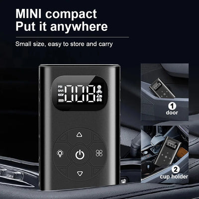 6000mAh Wireless Portable Car Air Compressor - 150 PSI Digital Inflator for Balls, Motorcycles, Bicycles, Boats, and Tires