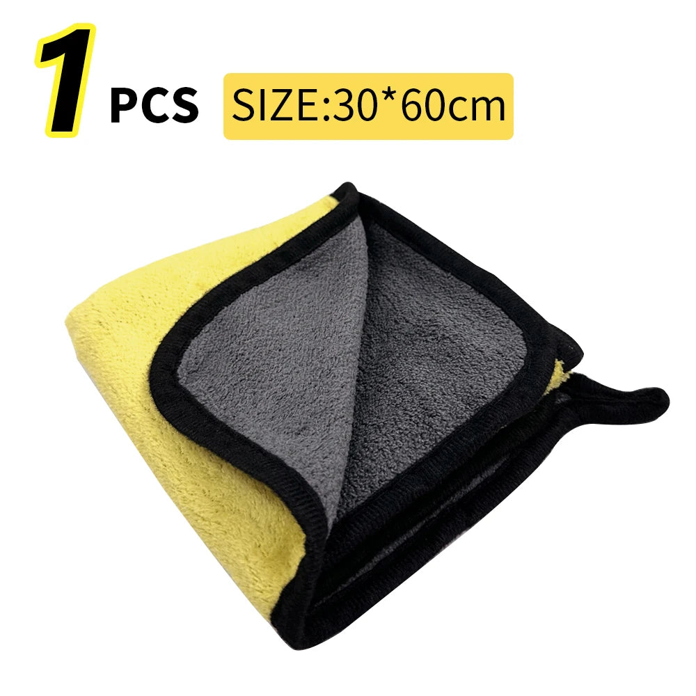 Microfiber Car Wash Towel - 30x30 cm (60 cm) Detailing and Drying Cloth with Hemmed Edges for Superior Car Care