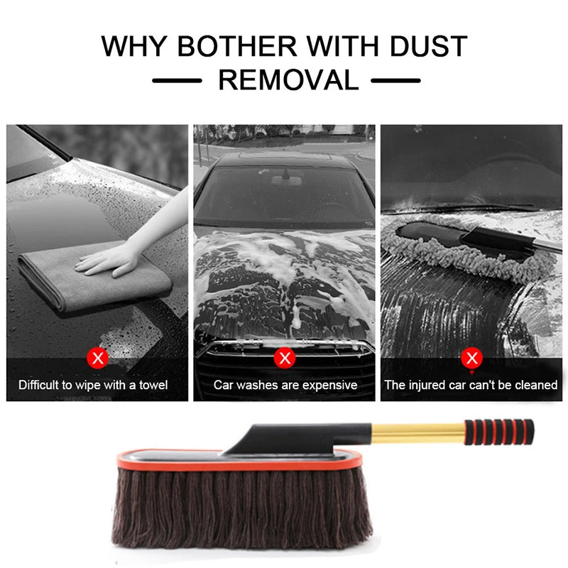 Adjustable Telescopic Microfiber Car Duster with Bristles for Effective Car Cleaning and Maintenance