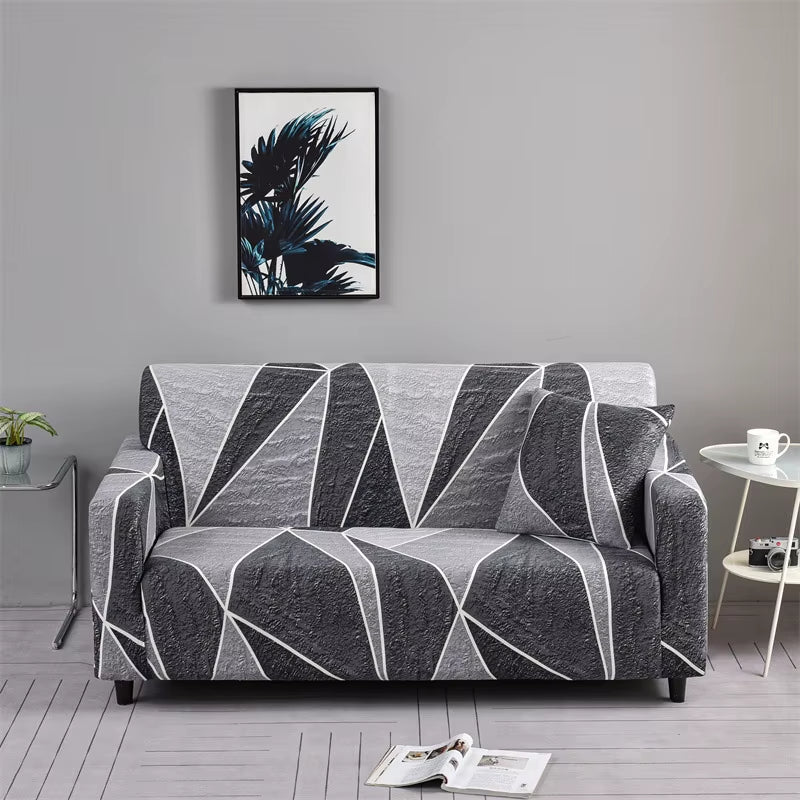 Flower Printed Elastic Sofa Cover - Antidirt Spandex Furniture Protector for Bedroom, Office, and Living Room Decor