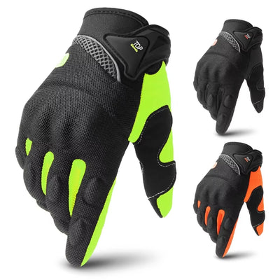Breathable Full Finger Racing Gloves for Motorcycles with Touch Screen Compatibility