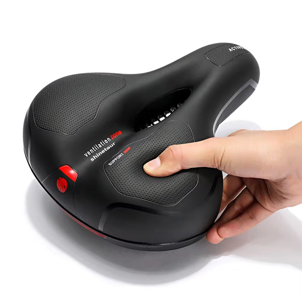 Hollow Breathable Bicycle Saddle for Men and Women - Shock-Absorbing Comfortable Seat for MTB and Road Bikes with Safety Features