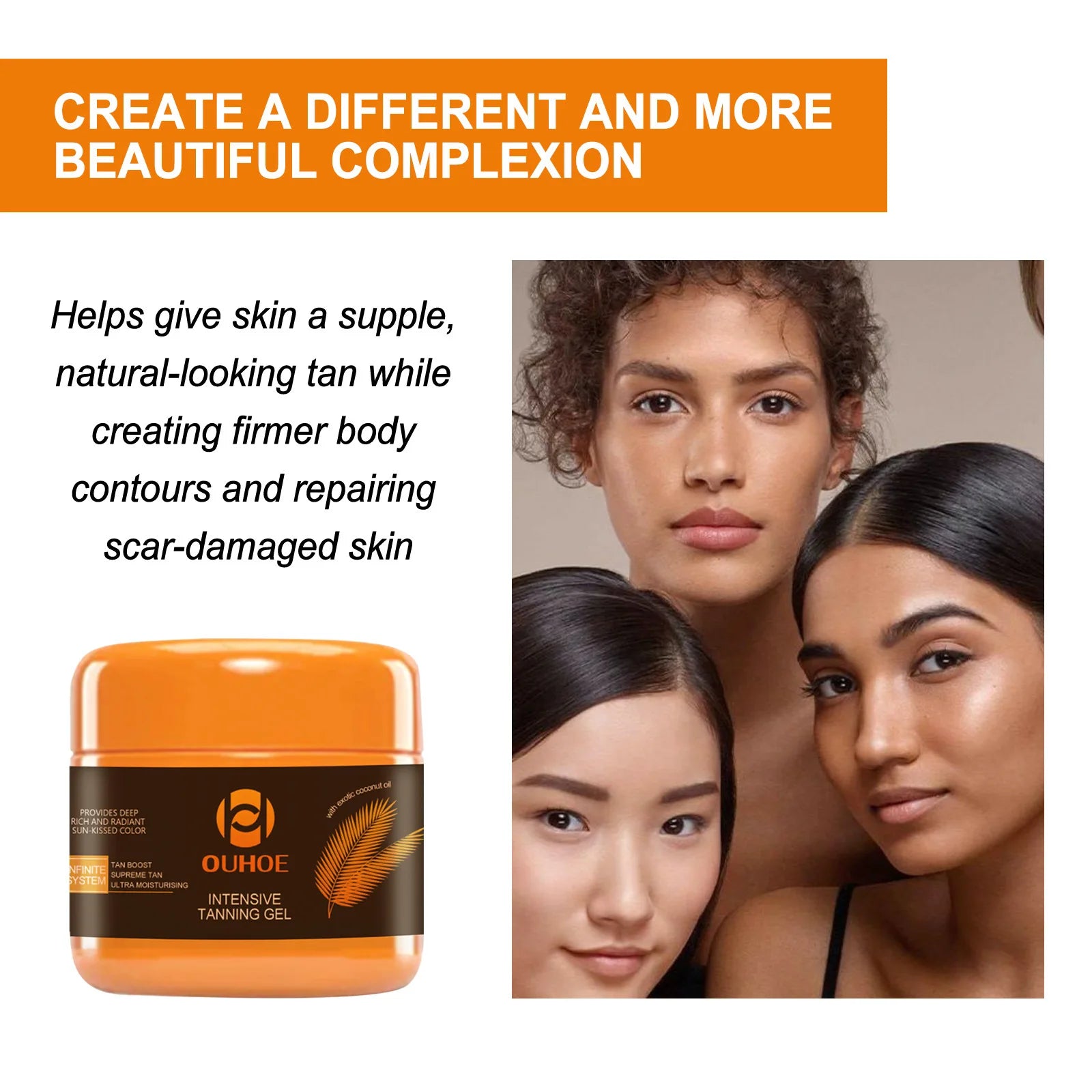 Intensive Bronzing Tanning Gel Accelerator for Sunbeds - Long-Lasting Moisturizing Self-Tanner for Face and Body