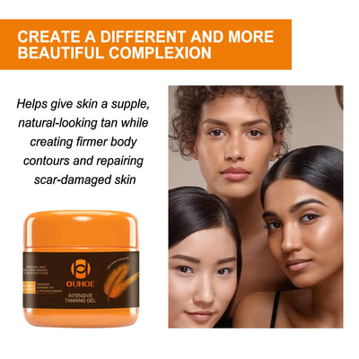 Intensive Bronzing Tanning Gel Accelerator for Sunbeds - Long-Lasting Moisturizing Self-Tanner for Face and Body