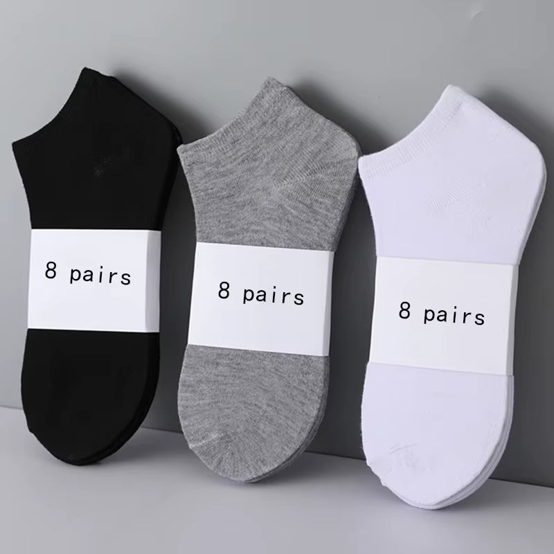 Invisible Low Cut Silicone Non-Slip Boat Socks for Men and Women - 3/5/8 Pairs, Casual Solid Color, Breathable Summer No-Show Ankle Socks