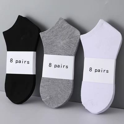 Invisible Low Cut Silicone Non-Slip Boat Socks for Men and Women - 3/5/8 Pairs, Casual Solid Color, Breathable Summer No-Show Ankle Socks