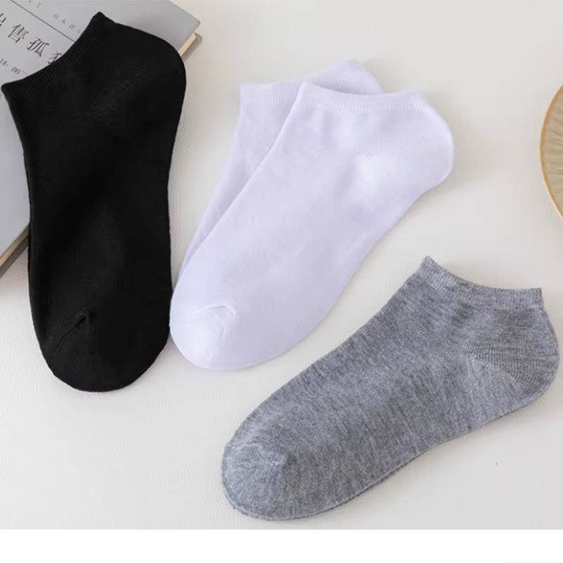 Invisible Low Cut Silicone Non-Slip Boat Socks for Men and Women - 3/5/8 Pairs, Casual Solid Color, Breathable Summer No-Show Ankle Socks