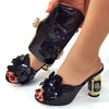 Doershow Italian Shoes and Bag Sets for Evening Party with Stones Italian Leather Handbags Match Bags!