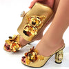 Doershow Italian Shoes and Bag Sets for Evening Party with Stones Italian Leather Handbags Match Bags!