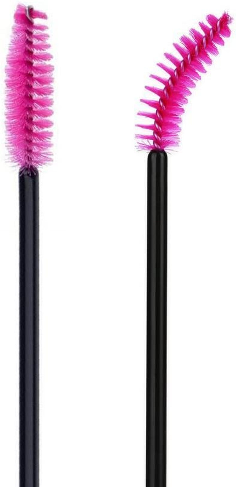 Leshare Disposable Eyelash Mascara Brushes Wands Applicator Makeup Kits 100 Pack (100 Pcs Rose Red).