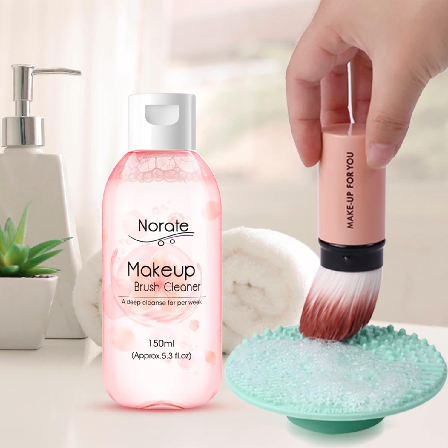 Makeup Brush Cleaner, Make up Brush Cleansers Solution, Makeup Cleaner for Makeup Brushes, Beauty Sponge, Powder Puff, Deep Clean Brush Shampoo, Gentle Formula & Cruelty Free 5.3 FL.OZ