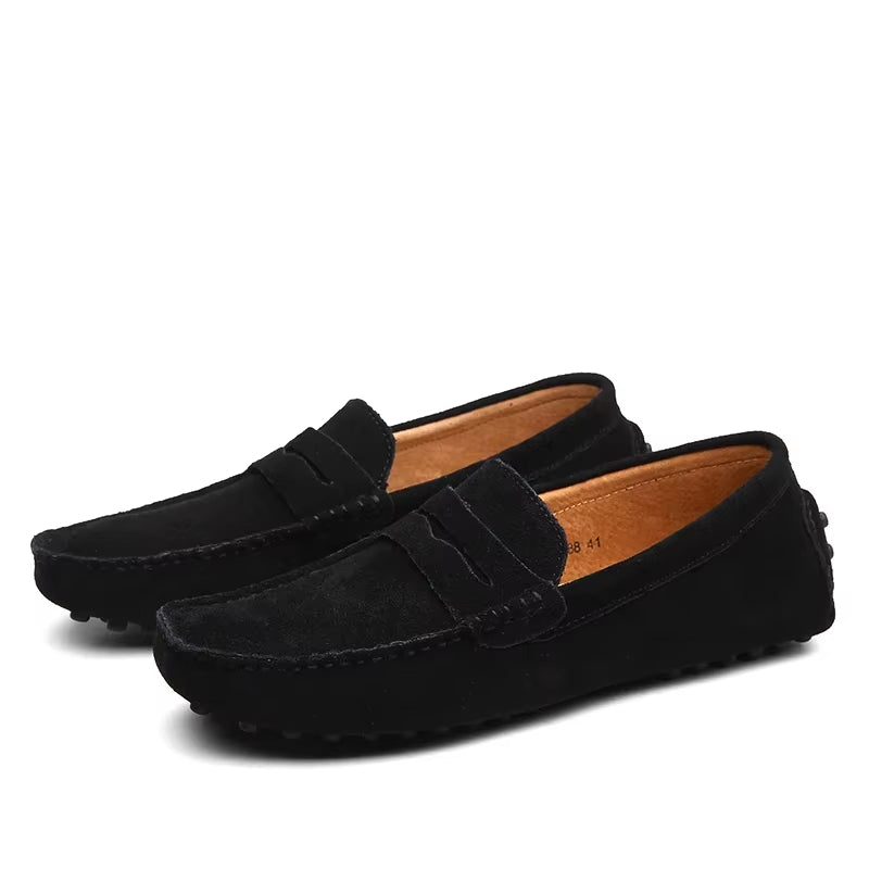 Men's Handmade Suede Genuine Leather Casual Loafers and Moccasins - Slip-On Driving Flats