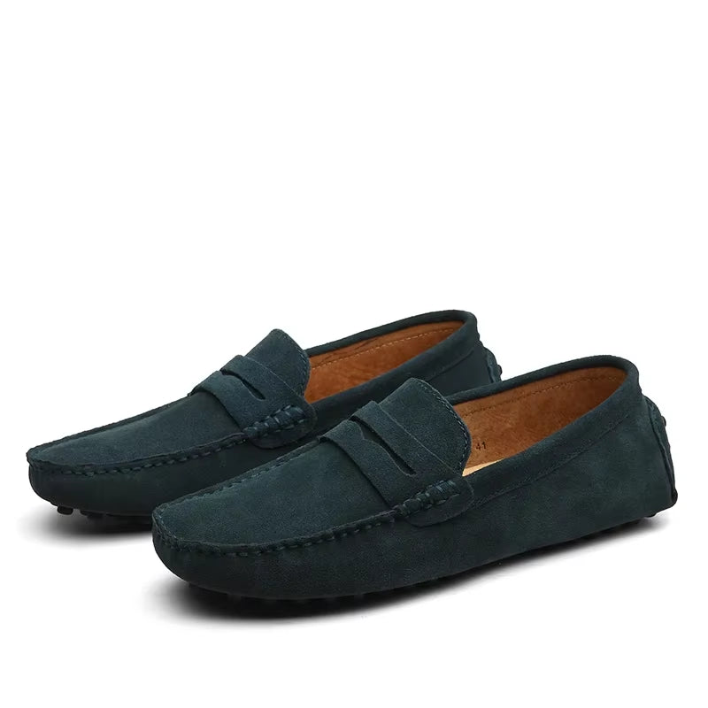 Men's Handmade Suede Genuine Leather Casual Loafers and Moccasins - Slip-On Driving Flats