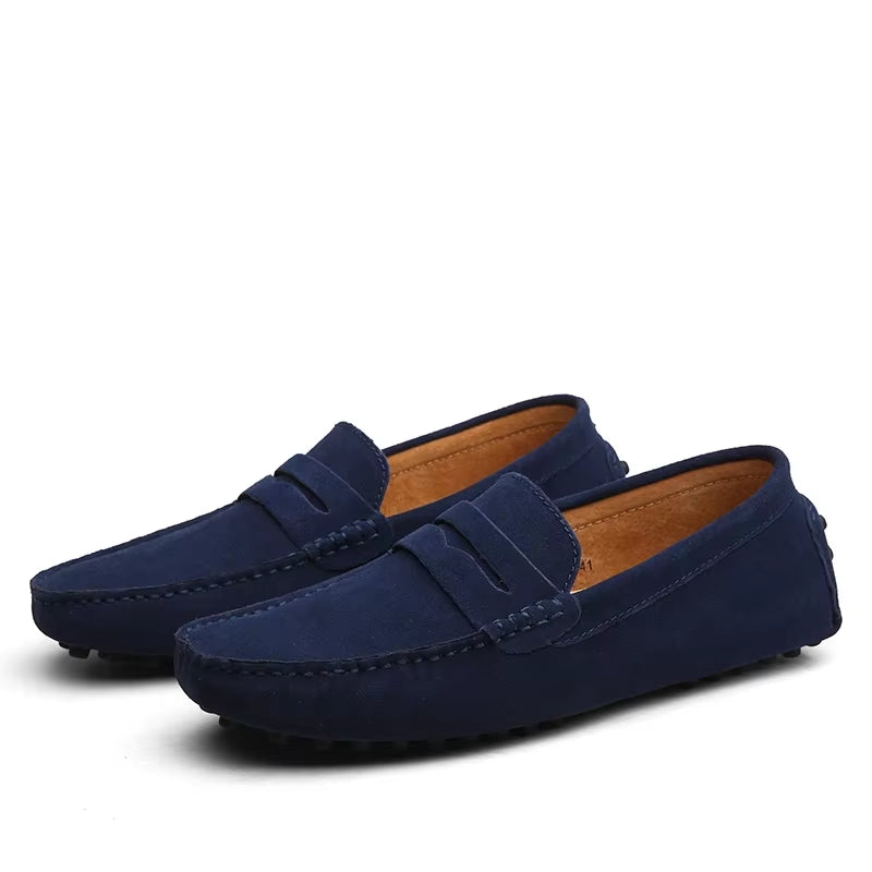 Men's Handmade Suede Genuine Leather Casual Loafers and Moccasins - Slip-On Driving Flats