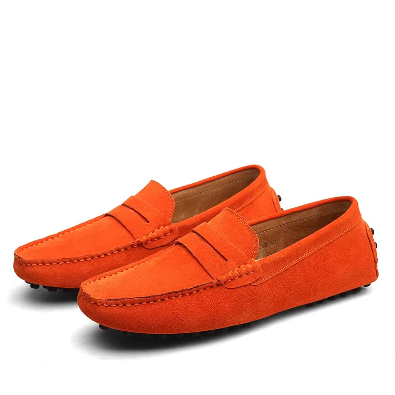 Men's Handmade Suede Genuine Leather Casual Loafers and Moccasins - Slip-On Driving Flats