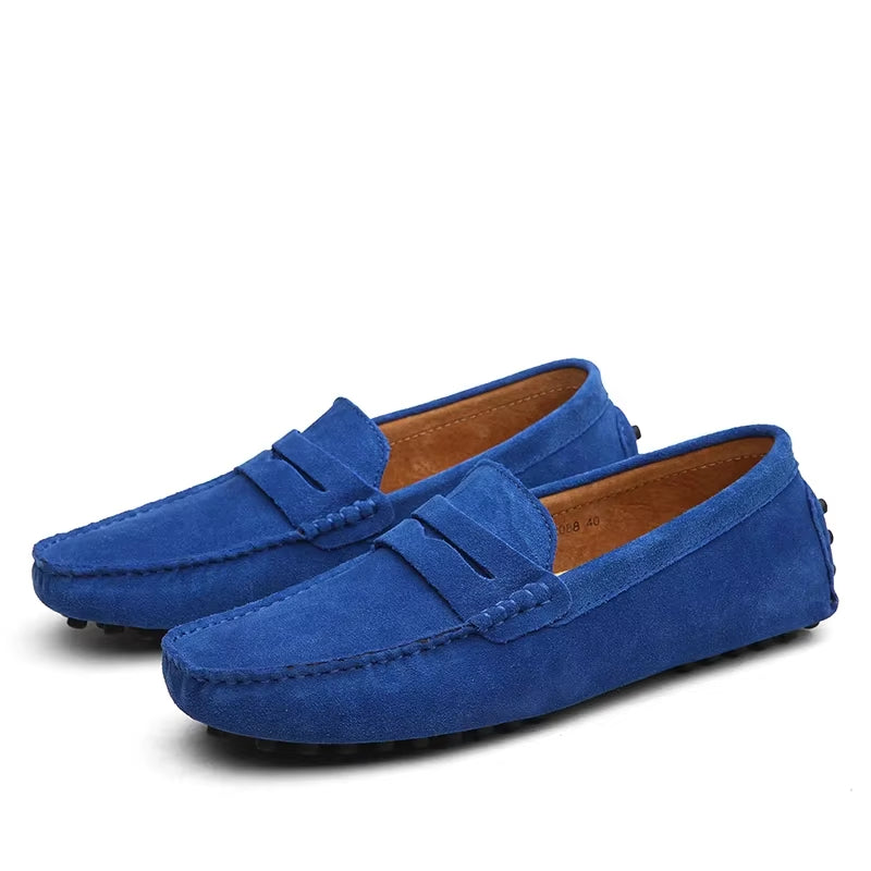 Men's Handmade Suede Genuine Leather Casual Loafers and Moccasins - Slip-On Driving Flats