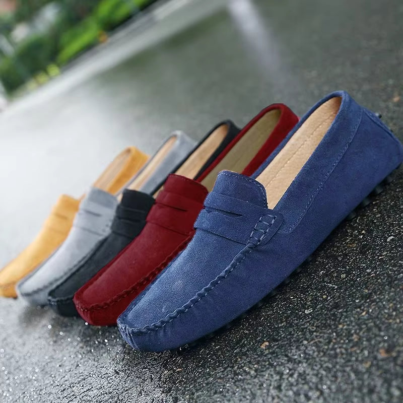 Men's Handmade Suede Genuine Leather Casual Loafers and Moccasins - Slip-On Driving Flats