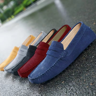 Men's Handmade Suede Genuine Leather Casual Loafers and Moccasins - Slip-On Driving Flats