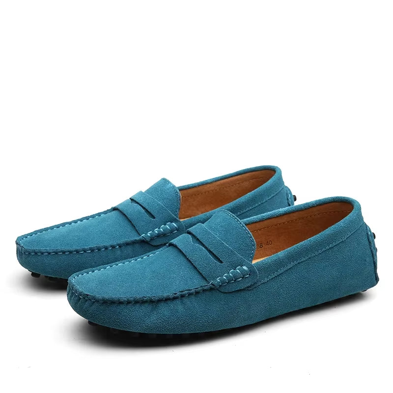 Men's Handmade Suede Genuine Leather Casual Loafers and Moccasins - Slip-On Driving Flats