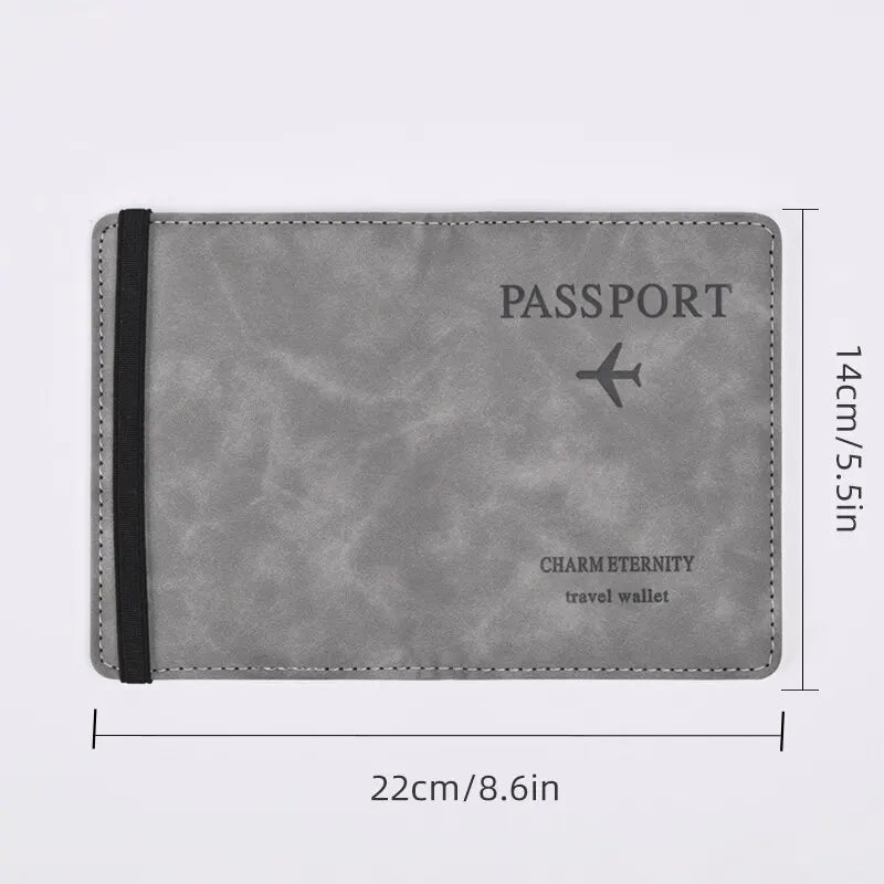 Men's PU Leather Travel Wallet for Passport and Business Cards - Stylish Handheld Accessory