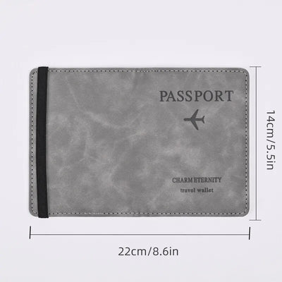 Men's PU Leather Travel Wallet for Passport and Business Cards - Stylish Handheld Accessory