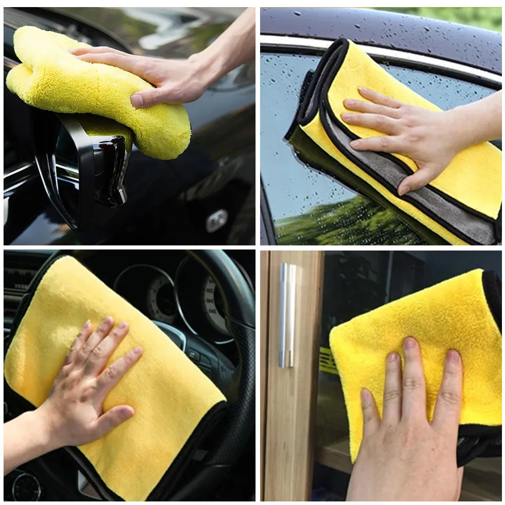 Microfiber Car Wash Towel - 30x30 cm (60 cm) Detailing and Drying Cloth with Hemmed Edges for Superior Car Care