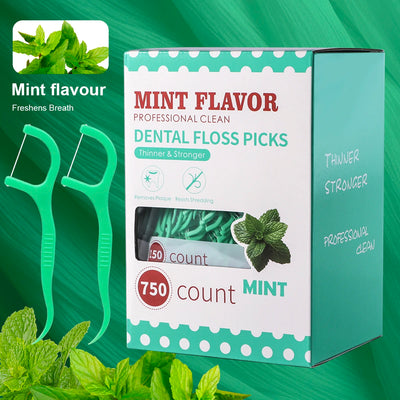 Mint Dental Floss Sticks - Portable Disposable Oral Care for Deep Interdental Cleaning