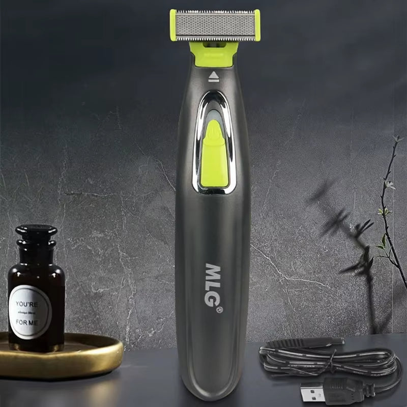 MLG Portable Electric Shaver for Men and Women - USB Rechargeable Full Body Trimmer with T-Shaped Blade, Ideal for Beard and Underarm Grooming, Washable Design