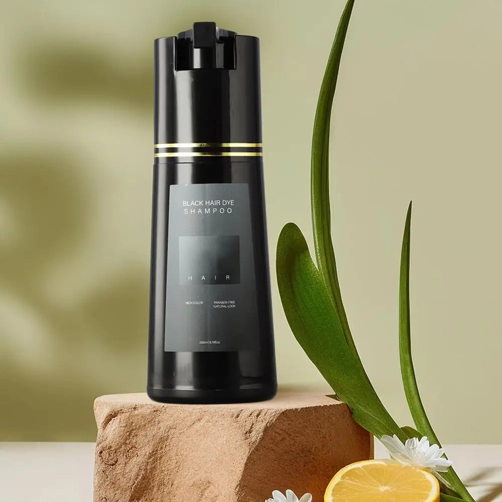 Nova Hair Instant Dye Shampoo for men and women, 200ml, long-lasting natural hair color coverage, ammonia-free formula with nourishing ingredients.