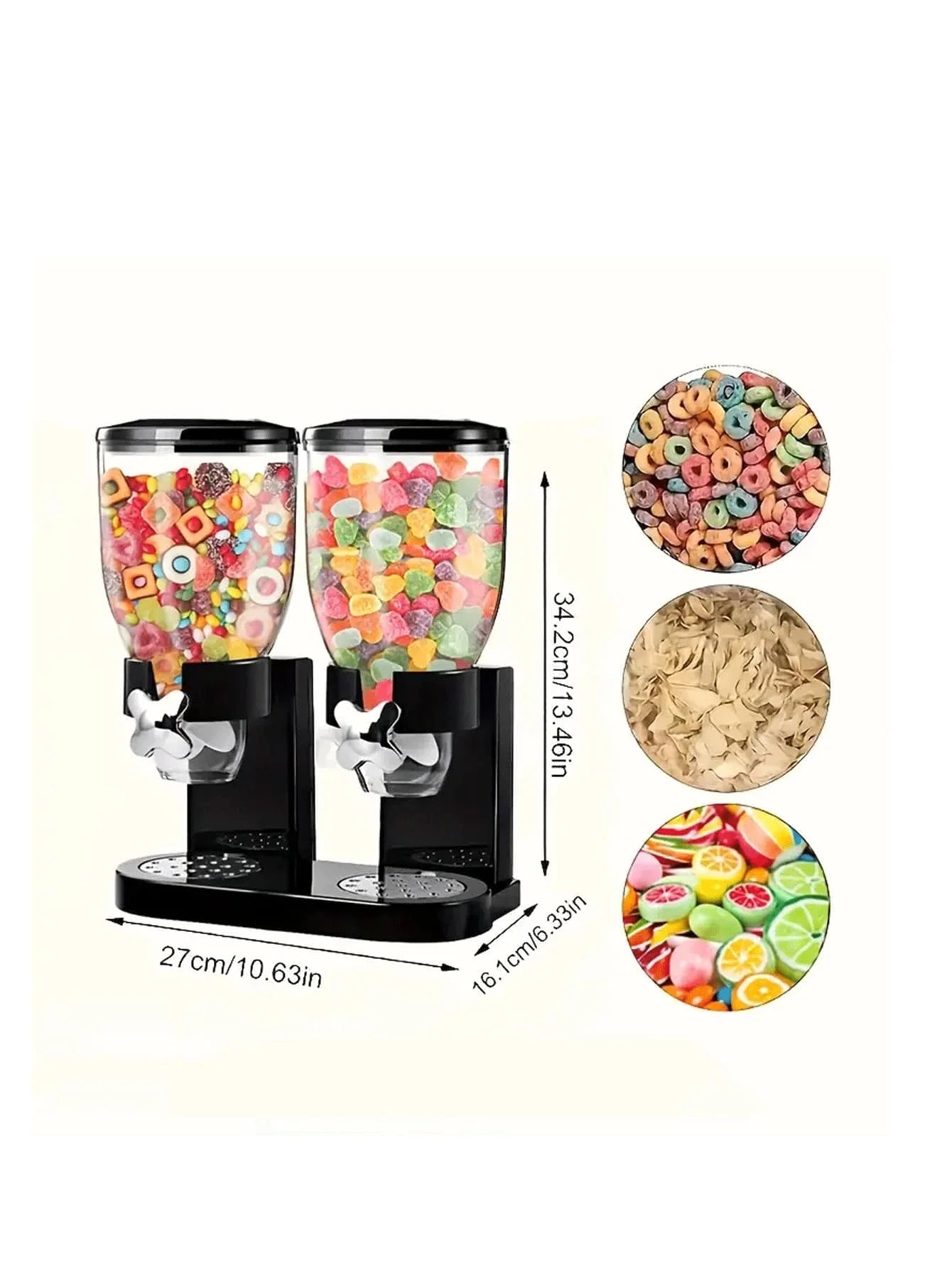 1pc plastic food dispenser and storage container for oatmeal, candy, nuts, rice, grains, granola, ideal for kitchen organization and supplies.