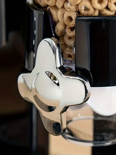 1pc plastic food dispenser and storage container for oatmeal, candy, nuts, rice, grains, granola, ideal for kitchen organization and supplies.