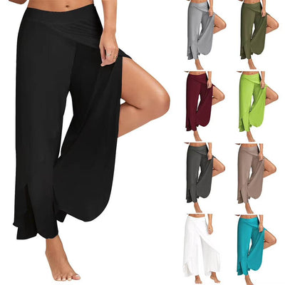 Plus Size Women's Wide Leg Pants - Loose Fit Fitness, Dance, and Yoga Trousers with Elastic Waist for Casual Summer Workouts