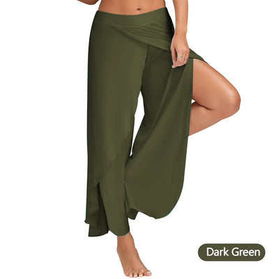 Plus Size Women's Wide Leg Pants - Loose Fit Fitness, Dance, and Yoga Trousers with Elastic Waist for Casual Summer Workouts