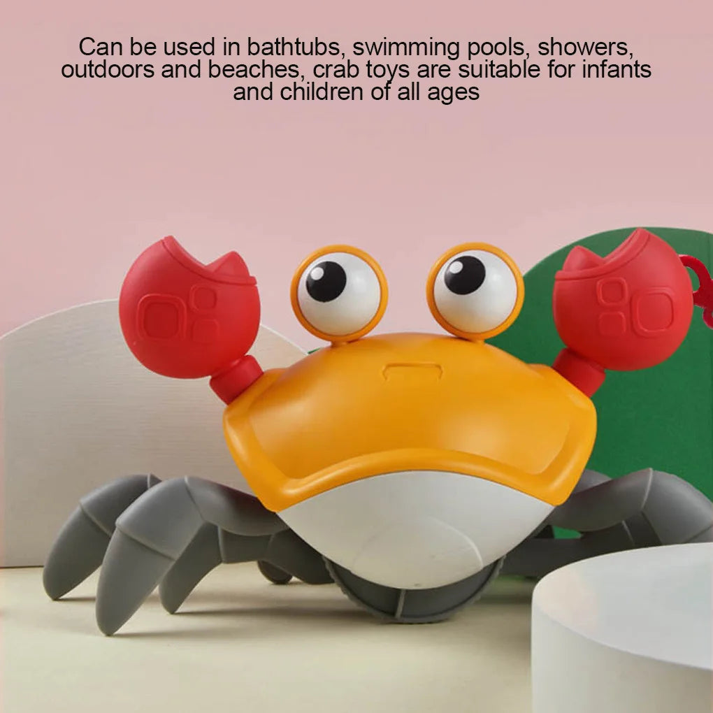 Portable Baby Bath Tub Crab Toy with Clockwork Mechanism for Water Play and Walking Assistance