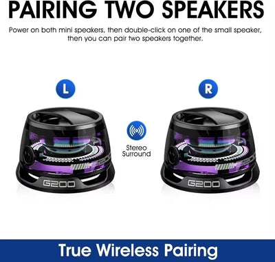 Portable Bluetooth Speaker G200 with RGB Lighting, Magnetic Design, BT5.3 Connectivity, Mini Sound Box, 7 Hours Playback, and Phone Holder