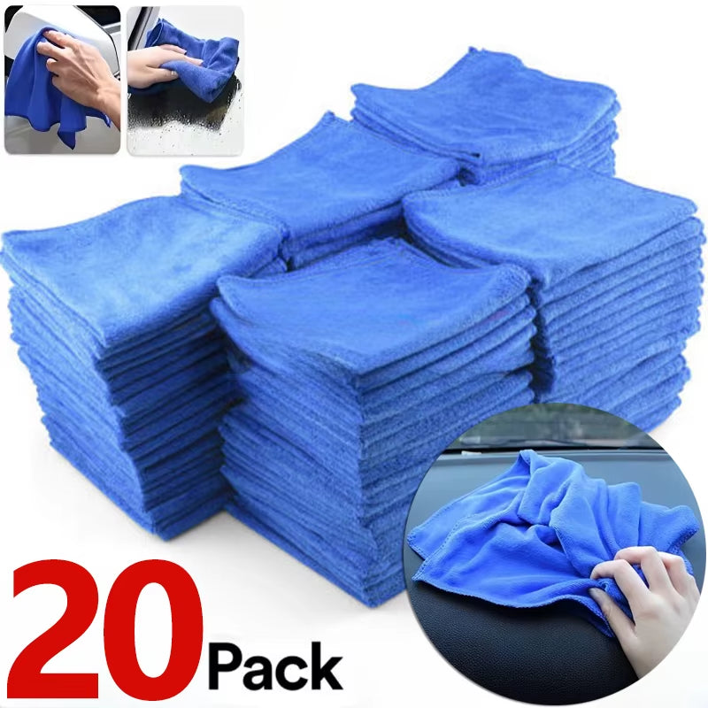 Microfiber Towels for Car Wash and Household Cleaning - 1 to 20 Pack Auto Detailing and Polishing Cloths