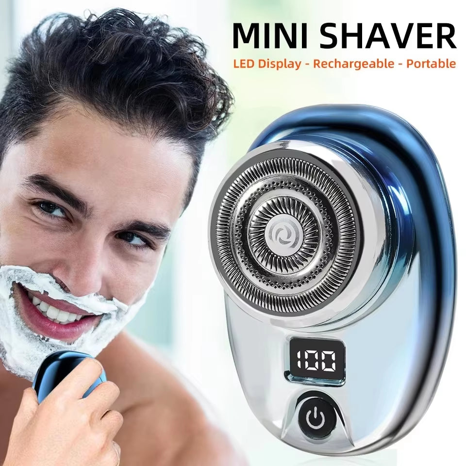 Portable Mini Electric Razor with Fast Charging and Digital Display, Washable for Wet and Dry Use, Upgraded 1-Hour Charge Time