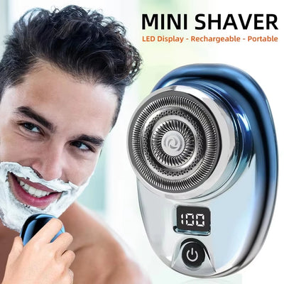 Portable Mini Electric Razor with Fast Charging and Digital Display, Washable for Wet and Dry Use, Upgraded 1-Hour Charge Time