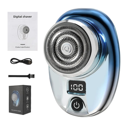 Portable Mini Electric Razor with Fast Charging and Digital Display, Washable for Wet and Dry Use, Upgraded 1-Hour Charge Time