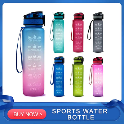 Professional Tritan Water Bottle with Time Markers - Leakproof Design for Fitness and Sports Motivation