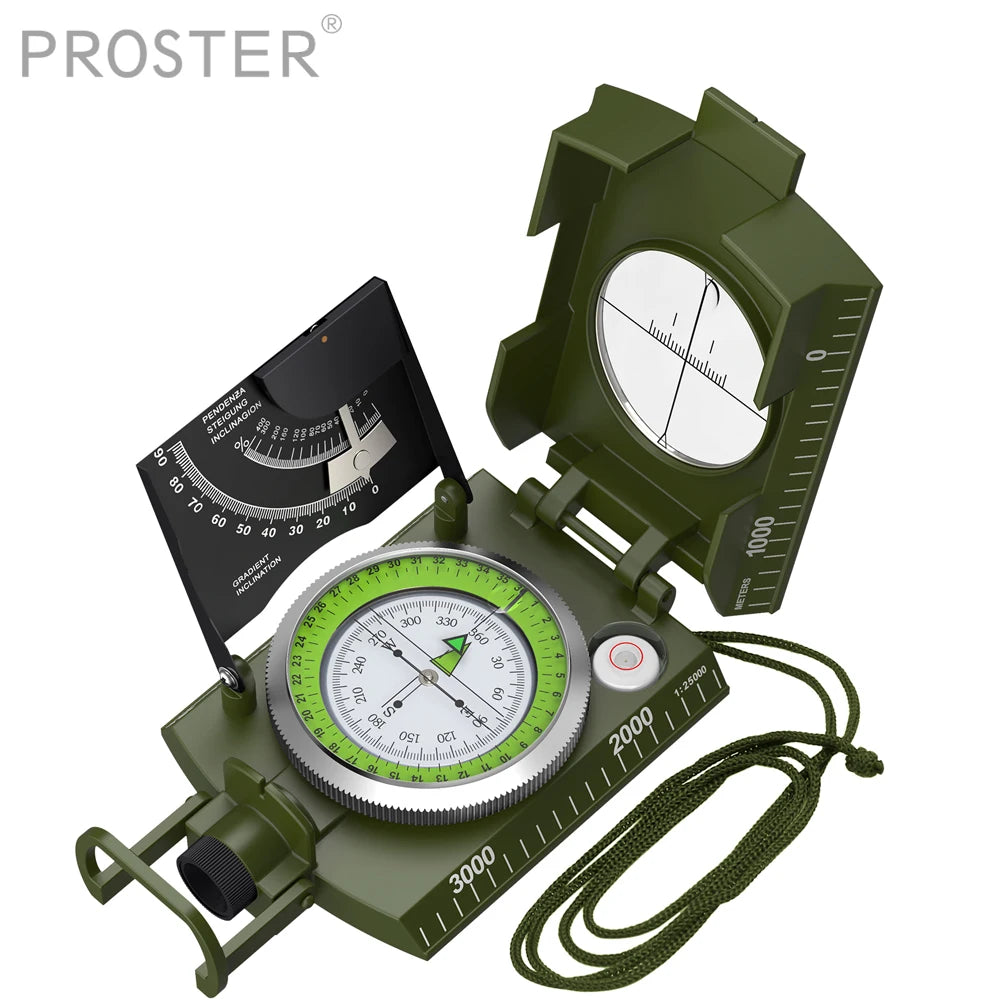 Proster Professional Waterproof Outdoor Camping Compass with Camouflage Design and Sighting Clinometer for Hunting and Hiking Activities