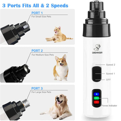 Rechargeable Electric Dog and Cat Nail Grinder with USB Charging - Professional Grooming Tool for Pet Nail Care