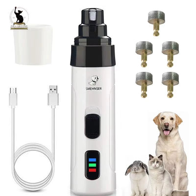 Rechargeable Electric Dog and Cat Nail Grinder with USB Charging - Professional Grooming Tool for Pet Nail Care