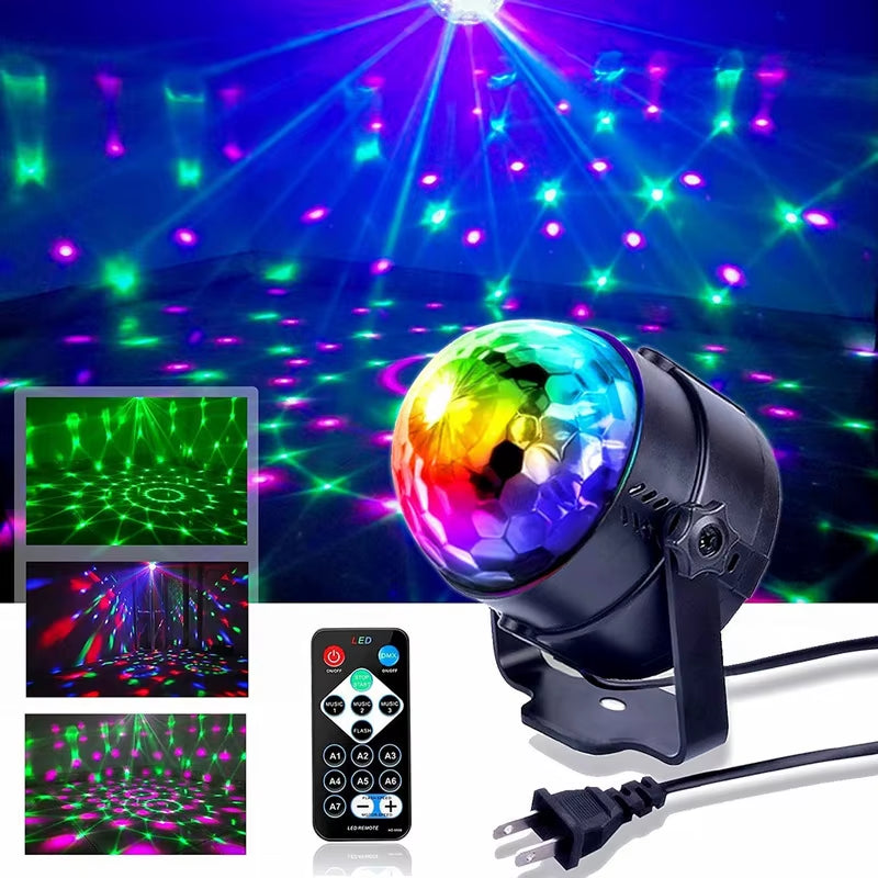 Rotating RGB LED Crystal Magic Ball Light for KTV, Bar, Disco, Party, DJ, and Christmas Decorations