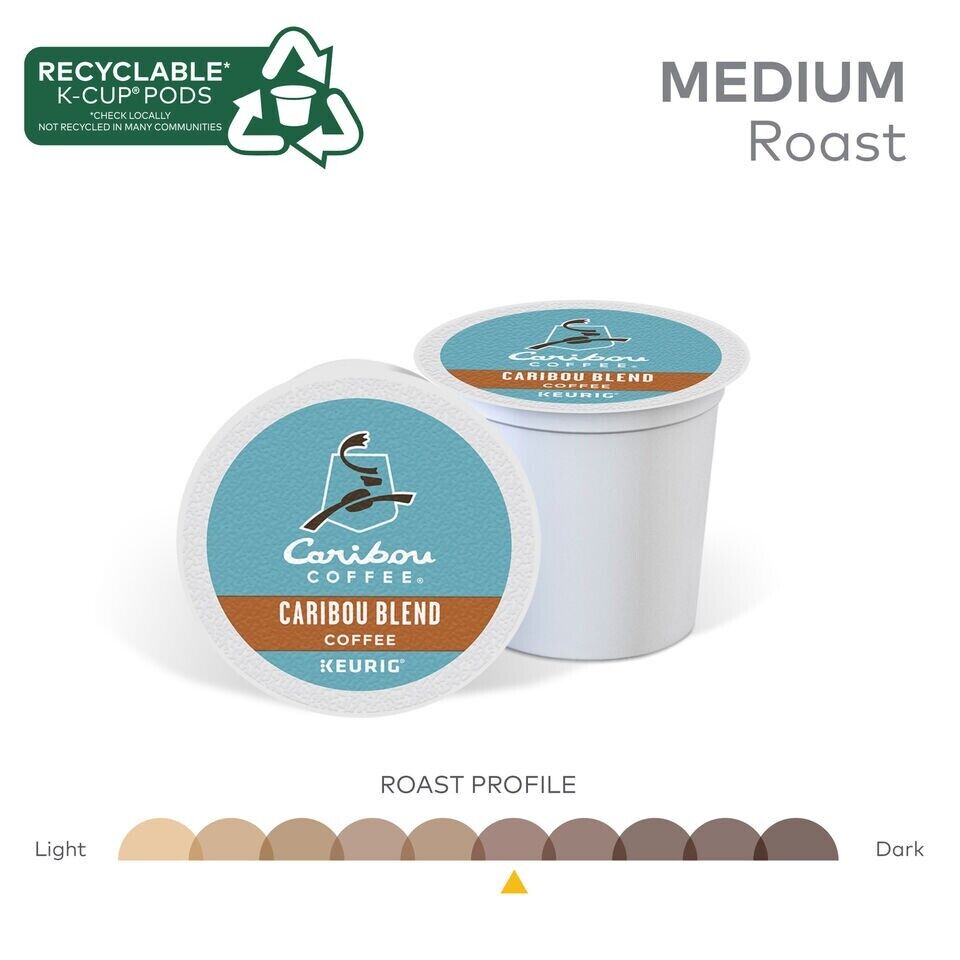 Caribou Coffee Caribou Blend, K-Cups, Medium Roast, 96 Count - CommunityRateLLC