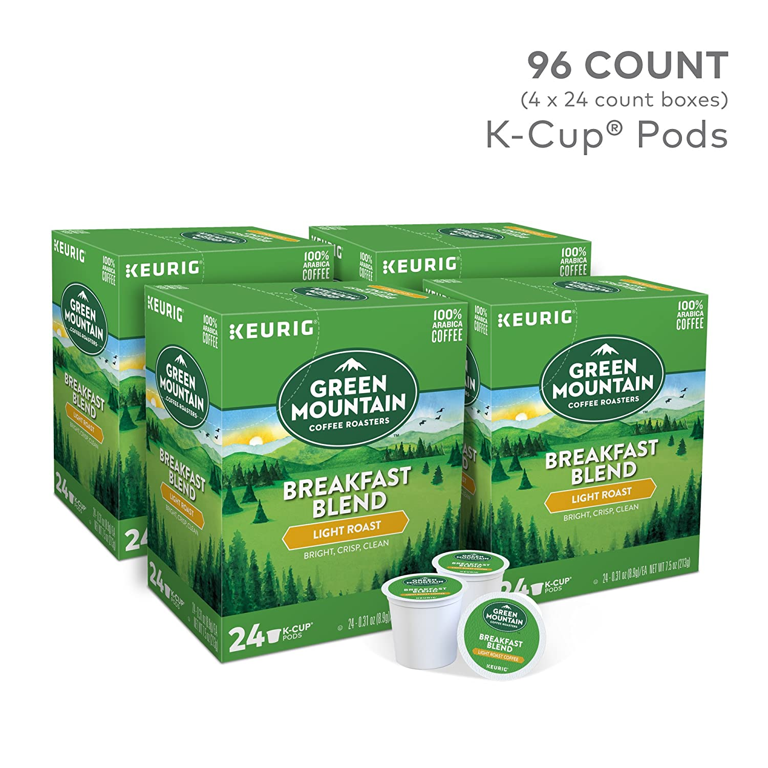 Green Mountain Coffee Roasters Breakfast Blend Single-Serve Keurig K-Cup Pods - CommunityRateLLC